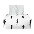White And Black Lightning Pattern Print Rectangle Tissue Box Cover