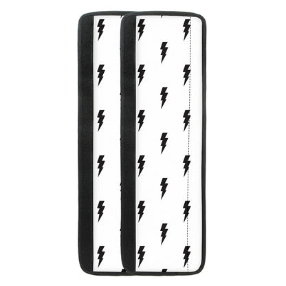 White And Black Lightning Pattern Print Refrigerator Handle Covers