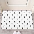 White And Black Lightning Pattern Print Rubber Doormat