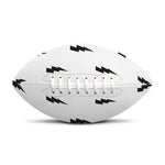 White And Black Lightning Pattern Print Rugby Ball