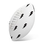 White And Black Lightning Pattern Print Rugby Ball