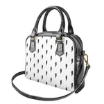 White And Black Lightning Pattern Print Shoulder Handbag