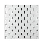 White And Black Lightning Pattern Print Silk Bandana
