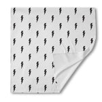 White And Black Lightning Pattern Print Silk Bandana