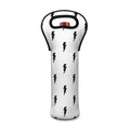 White And Black Lightning Pattern Print Single Neoprene Wine Tote