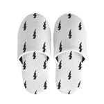 White And Black Lightning Pattern Print Slippers
