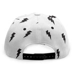 White And Black Lightning Pattern Print Snapback Cap