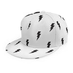 White And Black Lightning Pattern Print Snapback Cap