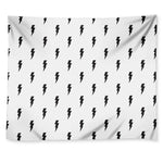 White And Black Lightning Pattern Print Tapestry