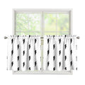 White And Black Lightning Pattern Print Tier Curtains