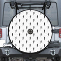 White And Black Lightning Pattern Print Tire Cover With Camera Hole
