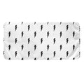 White And Black Lightning Pattern Print Towel
