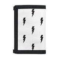 White And Black Lightning Pattern Print Trifold Wallet