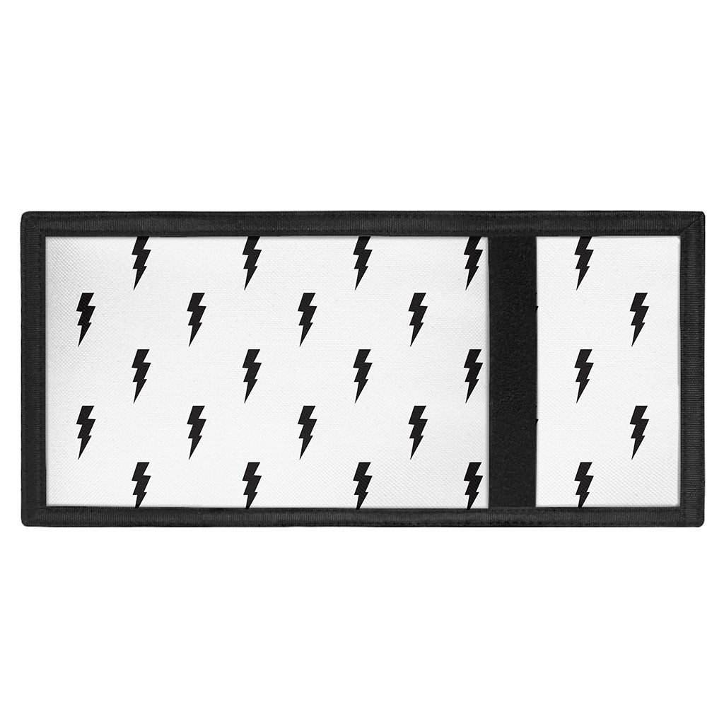 White And Black Lightning Pattern Print Trifold Wallet