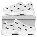 White And Black Lightning Pattern Print White Chunky Shoes