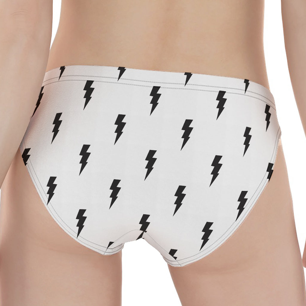 White And Black Lightning Pattern Print Women's Panties