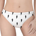 White And Black Lightning Pattern Print Women's Thong