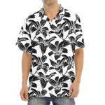 White And Black Lily Pattern Print Aloha Shirt
