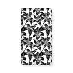 White And Black Lily Pattern Print Baby Crib Sheet