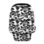 White And Black Lily Pattern Print Baby Seat Cover