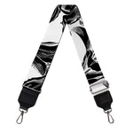 White And Black Lily Pattern Print Bag Strap