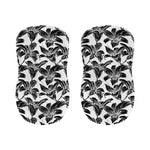 White And Black Lily Pattern Print Bar Stool Covers