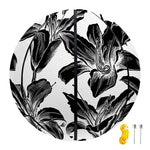 White And Black Lily Pattern Print Basketball
