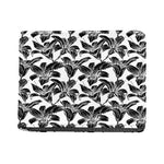 White And Black Lily Pattern Print Bifold Wallet