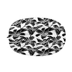 White And Black Lily Pattern Print Car Side Mirror Covers