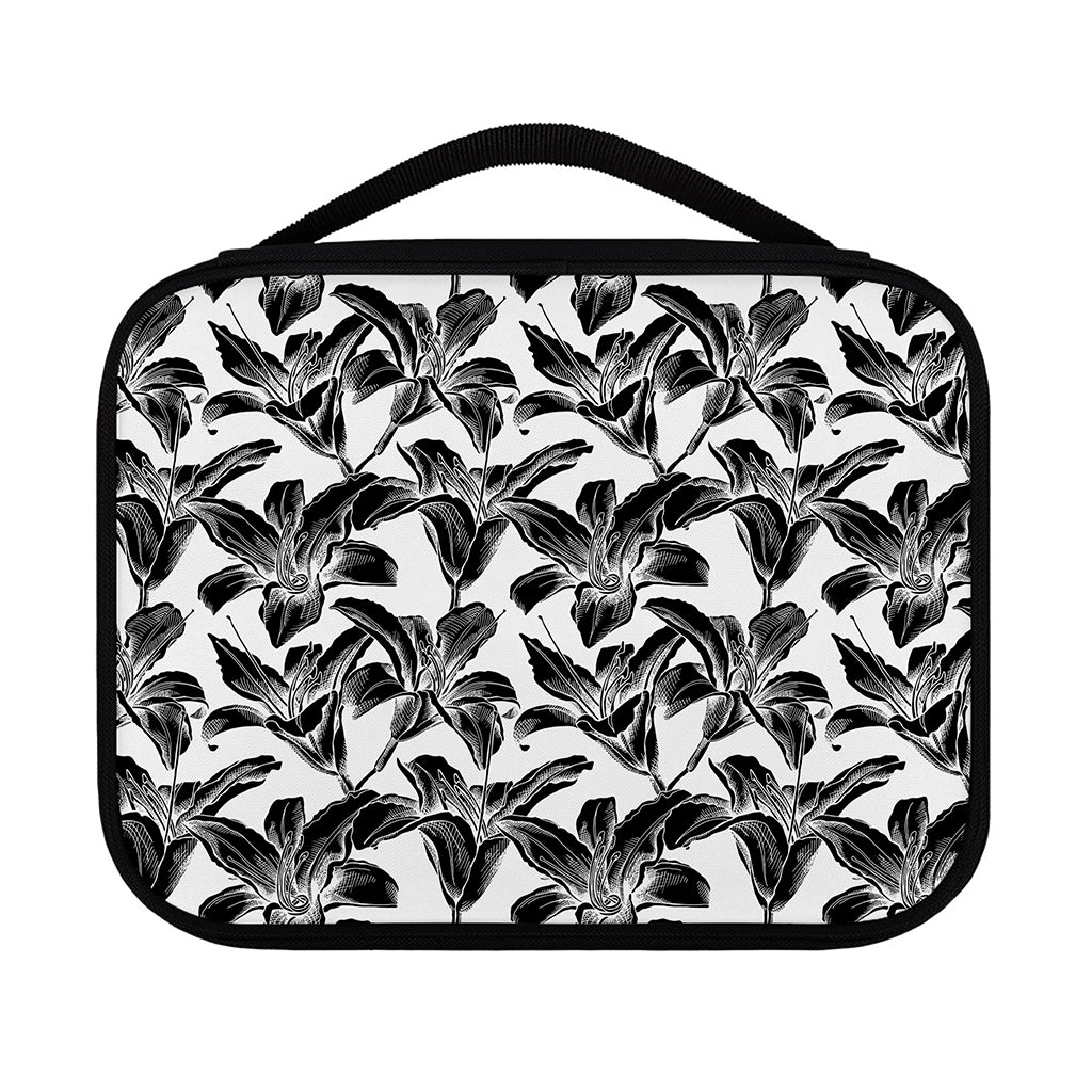 White And Black Lily Pattern Print Classic Bible Case