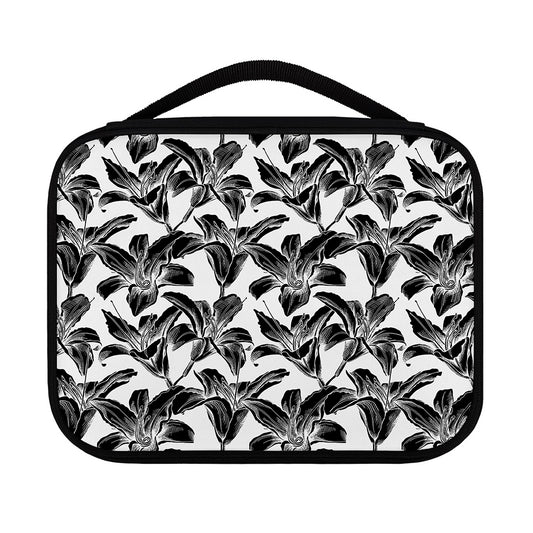 White And Black Lily Pattern Print Classic Bible Case