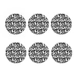 White And Black Lily Pattern Print Coaster Set