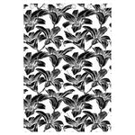 White And Black Lily Pattern Print Curtain