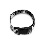 White And Black Lily Pattern Print Dog Collar