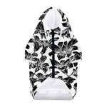 White And Black Lily Pattern Print Dog Zip Up Hoodie