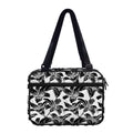 White And Black Lily Pattern Print Double Strap Bible Bag