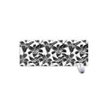 White And Black Lily Pattern Print Extended Mouse Pad