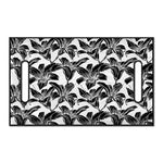 White And Black Lily Pattern Print Golf Cart Seat Cover