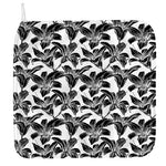 White And Black Lily Pattern Print Hand Towel