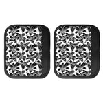 White And Black Lily Pattern Print Handle Covers
