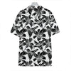 White And Black Lily Pattern Print Hawaiian Shirt