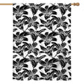 White And Black Lily Pattern Print House Flag