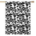 White And Black Lily Pattern Print House Flag