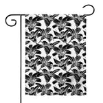 White And Black Lily Pattern Print House Flag