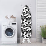 White And Black Lily Pattern Print Ironing Board Cover