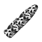 White And Black Lily Pattern Print Ironing Board Cover