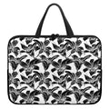 White And Black Lily Pattern Print Laptop Sleeve With Handle