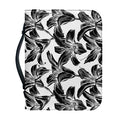 White And Black Lily Pattern Print Leather Bible Cover