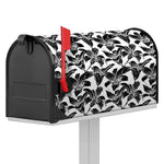 White And Black Lily Pattern Print Mailbox Cover