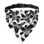 White And Black Lily Pattern Print Over The Collar Dog Bandana